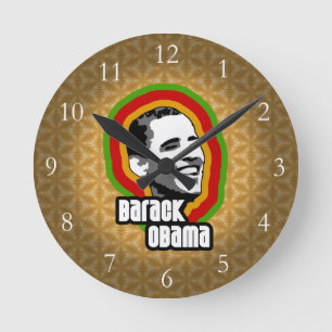 Barack Obama Throwback Round Clock