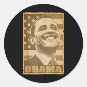 Barack Obama Torn Poster Classic Round Sticker
