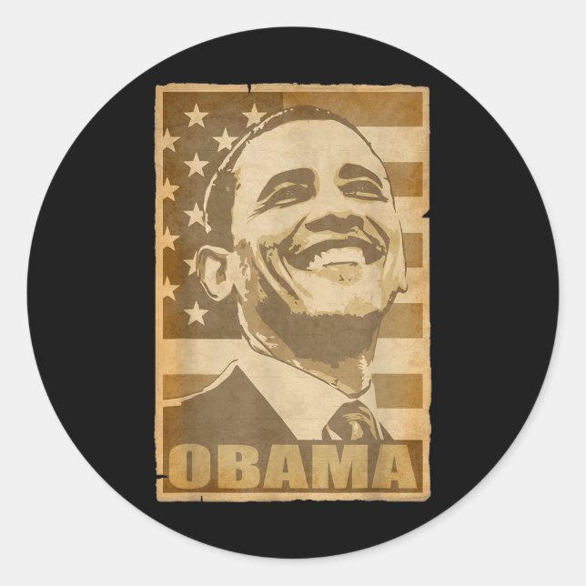 Barack Obama Torn Poster  Classic Round Sticker (Front)