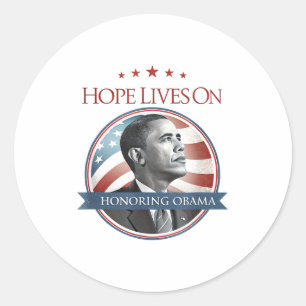 Barack Obama Tribute Art Hope Lives On T-shirt.png Classic Round Sticker