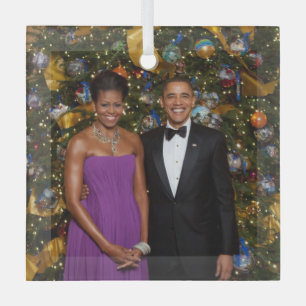 Barack Obama US President White House Christmas Glass Tree Decoration