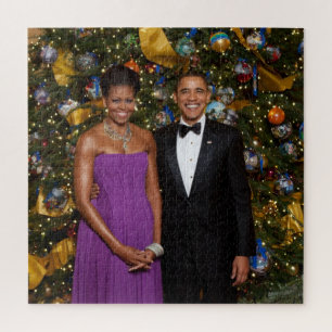 Barack Obama US President White House Christmas Jigsaw Puzzle