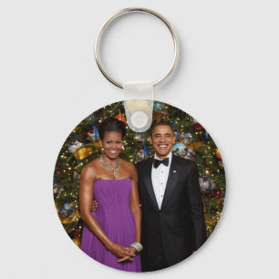 Barack Obama US President White House Christmas Key Ring