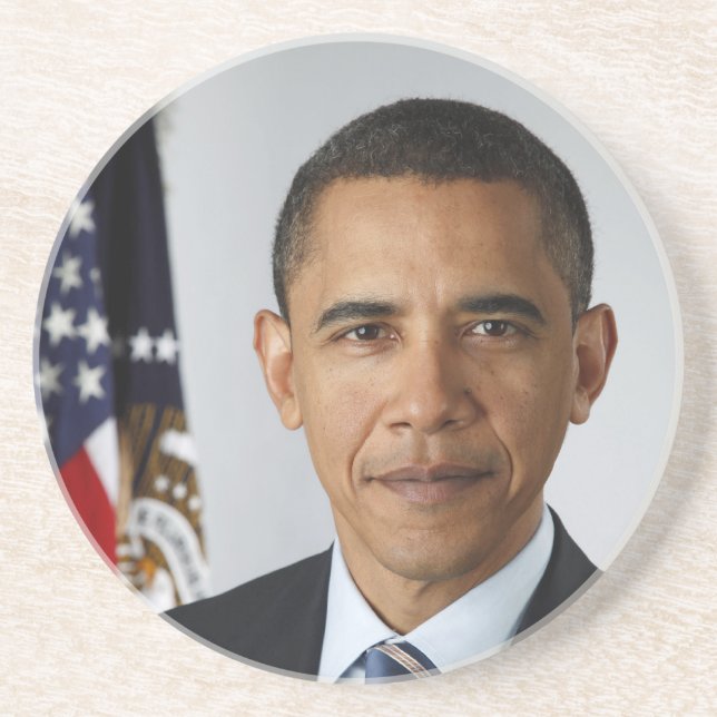 Barack Obama US President White House Portrait  Coaster (Front)