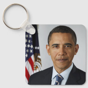 Barack Obama US President White House Portrait  Key Ring