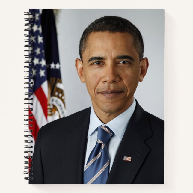 Barack Obama US President White House Portrait  Notebook (Front)