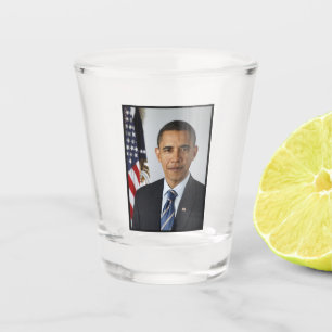 Barack Obama US President White House Portrait Shot Glass
