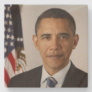 Barack Obama US President White House Portrait Stone Coaster