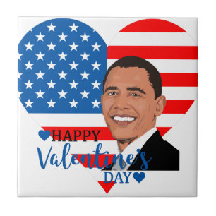 barack obama valentine tile