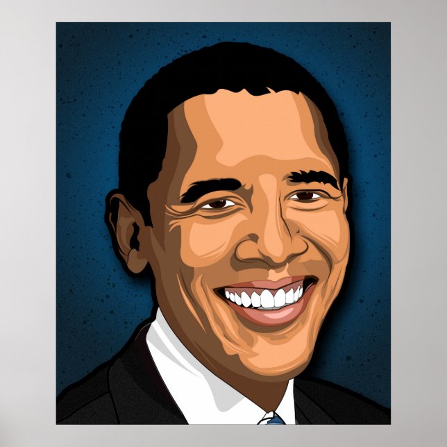 Barack Obama Vector Portrait Poster (Front)