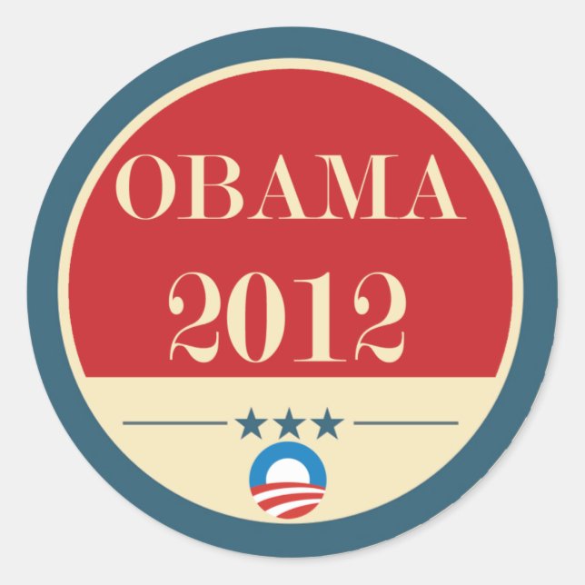 Barack Obama Vote 2012 Classic Round Sticker (Front)