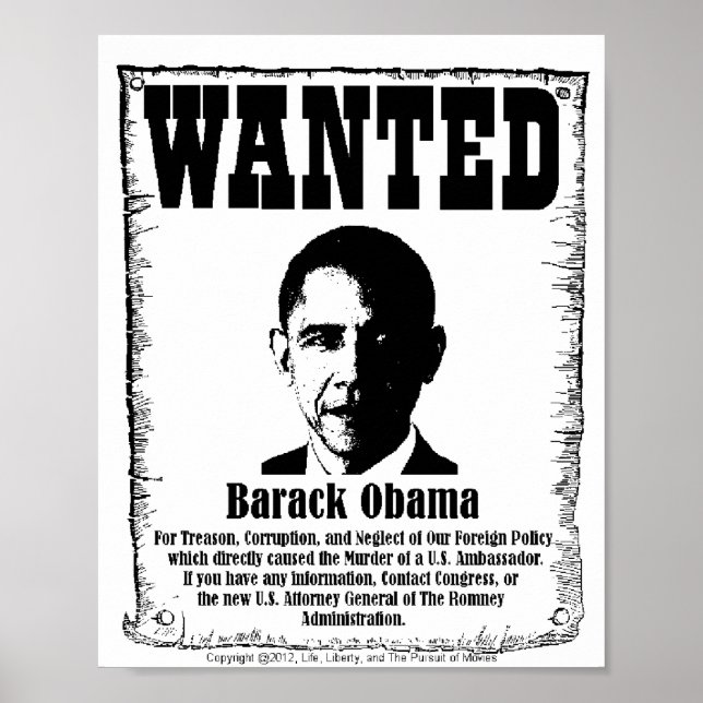 Barack Obama Wanted Poster (Front)