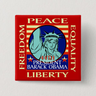BARACK OBAMA WINS! - - Customised - Customised 15 Cm Square Badge
