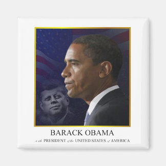 Barack Obama with JFK - Magnet
