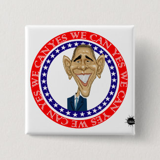 Barack Obama Yes We Can 15 Cm Square Badge