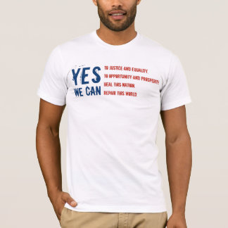 Barack Obama: YES WE CAN - Flag v1 T-Shirt