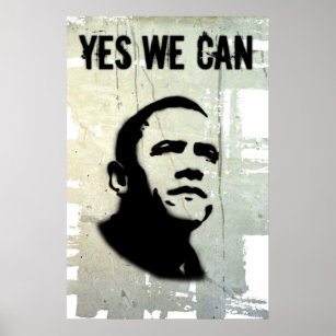 Barack Obama:YES WE CAN(Stencil) Poster