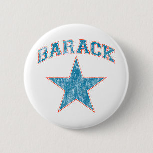 barack star 6 cm round badge
