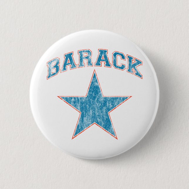 barack star 6 cm round badge (Front)