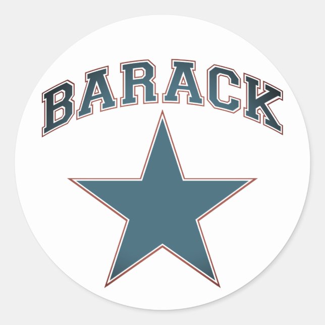 barack star classic round sticker (Front)
