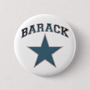 barack star pinback button