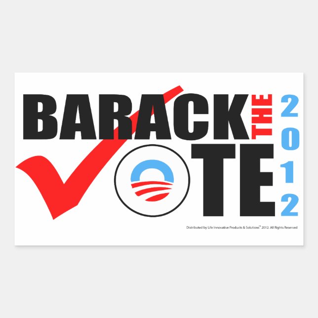 Barack The Vote Sticker with Vertical Year (Front)