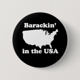 BARACKIN' THE USA 6 CM ROUND BADGE