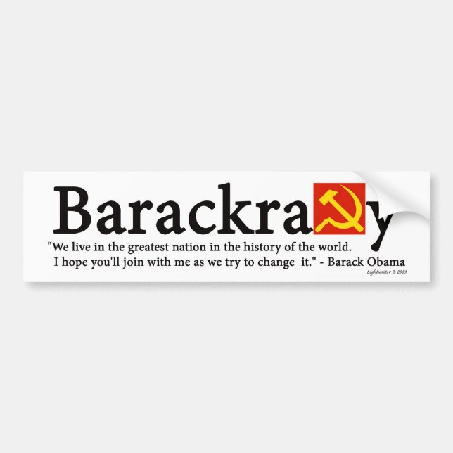 Barackracy Bumper Sticker (Front)