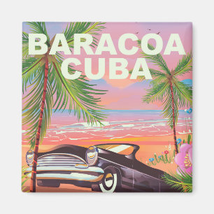 Baracoa Cuba auto travel poster Magnet
