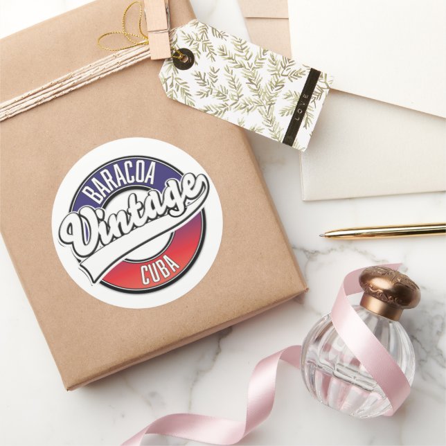 Baracoa cuba vintage logo classic round sticker (Gifting)