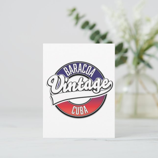 Baracoa cuba vintage logo postcard (Standing Front)