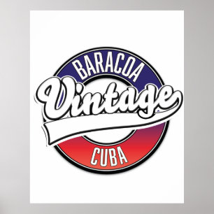 Baracoa cuba vintage logo poster