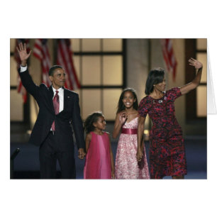 Barak Obama family wave at the last night of