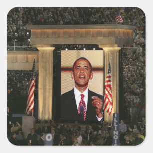 Barak Obama speaks at the last night of the Square Sticker