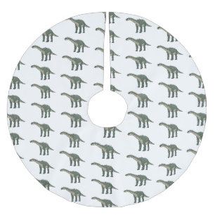 Barapasaurus cartoon illustration brushed polyester tree skirt