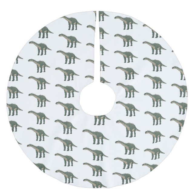 Barapasaurus cartoon illustration  brushed polyester tree skirt (Front)
