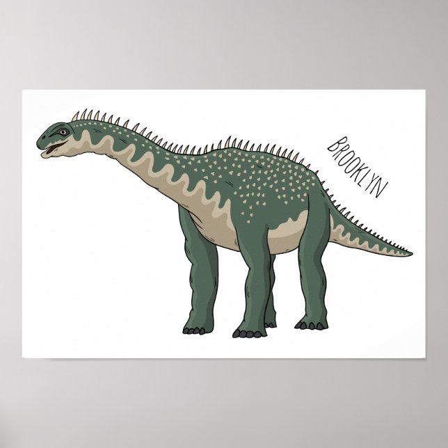 Barapasaurus cartoon illustration poster (Front)