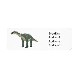 Barapasaurus cartoon illustration return address label
