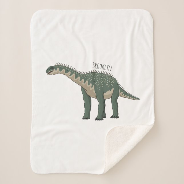 Barapasaurus cartoon illustration sherpa blanket (Front)