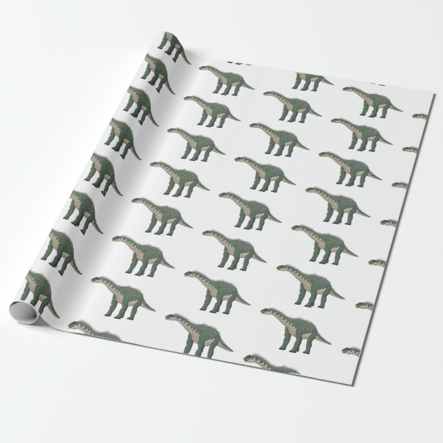 Barapasaurus cartoon illustration wrapping paper (Unrolled)