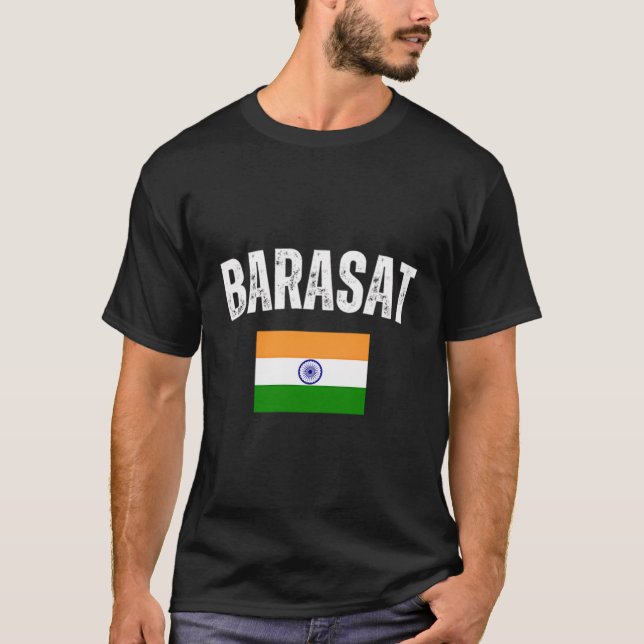 Barasat India Flag Travel Souvenir Indian T-Shirt (Front)