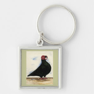 Barb Pigeon Watercolor Key Ring