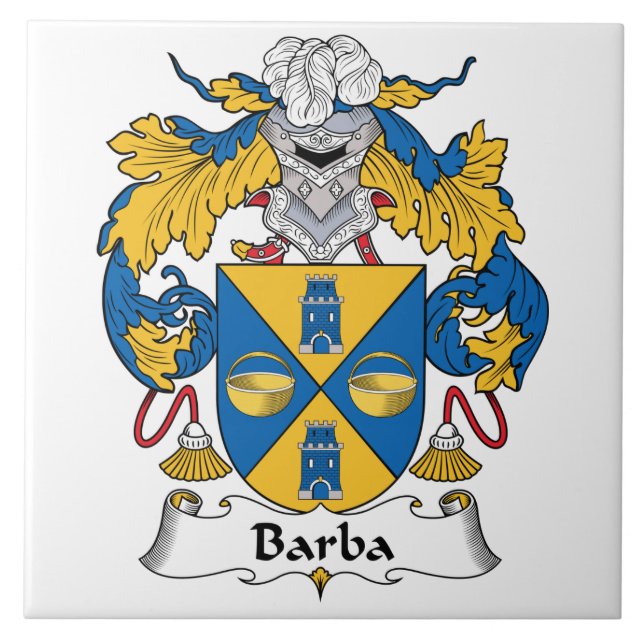 Barba Family Crest Ceramic Tile (Front)