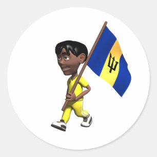 Barbadian Boy Classic Round Sticker