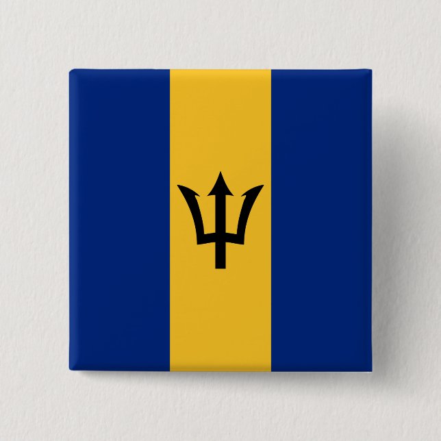 Barbadian Flag (Barbados) (Bajan) 15 Cm Square Badge (Front)