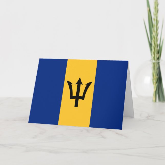 Barbadian Flag (Barbados) (Bajan) Card (Front)
