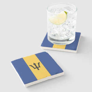 Barbadian Flag (Barbados) (Bajan) Stone Coaster