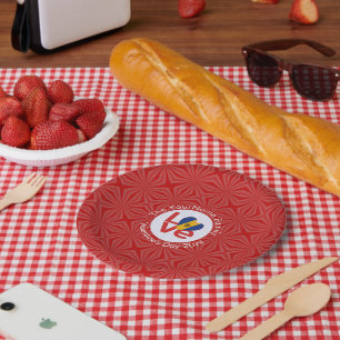 Barbadian LOVE Heart Flag Valentine Personalised Paper Plate