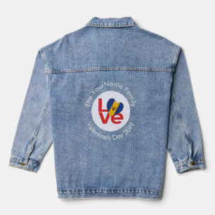 Barbadian Red LOVE Flag Personalised  Denim Jacket