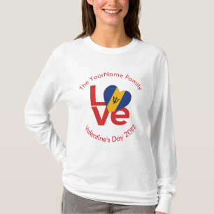 Barbadian Red LOVE Flag Personalised T-Shirt